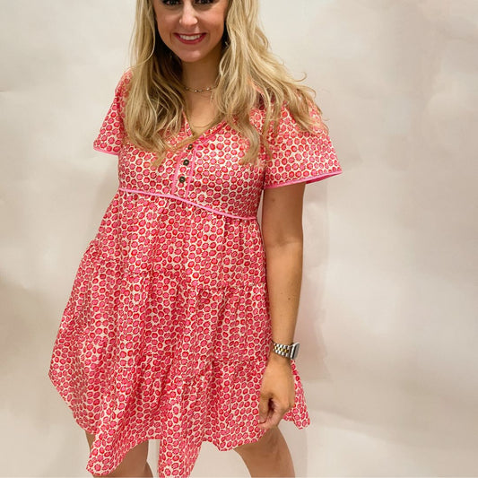 Blush Printed Tiered Dress