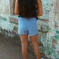 High Waisted Athletic Shorts - Lavender Blue